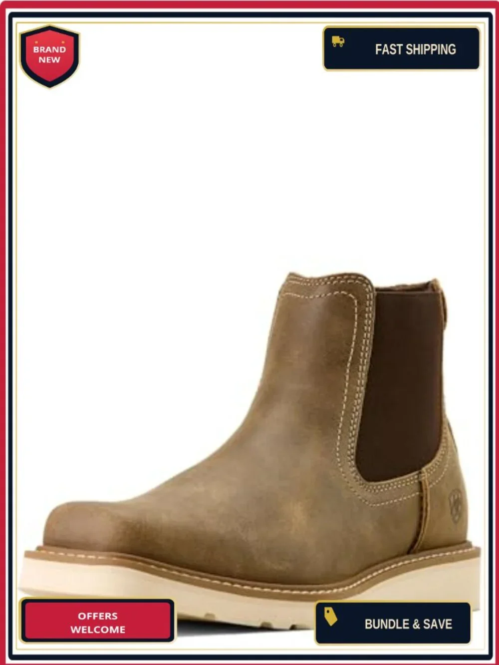 Women's Chelsea Boots Square Toe Pull-On Calf High Leather